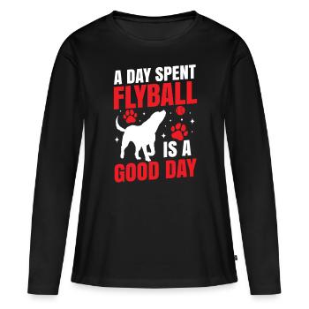 Flyball Canine Sport Agility Parcour Chien - T-shirt manches longues Premium bio Femme - noir - Devant - Julia (174cm)