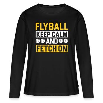 Flyball Canine Sport Agility Parcour Dog - Frauen Premium Bio Langarmshirt - Schwarz - Vorne - Julia (174cm)