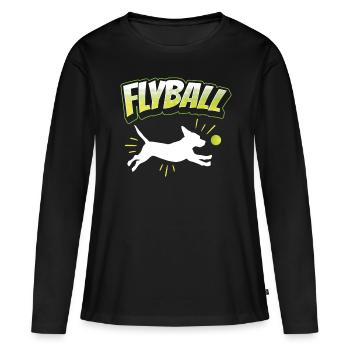 Flyball Canine Sport Agility Parcour Dog - Frauen Premium Bio Langarmshirt - Schwarz - Vorne - Julia (174cm)