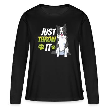 Flyball Canine Sport Agility Parcour Dog - Frauen Premium Bio Langarmshirt - Schwarz - Vorne - Julia (174cm)