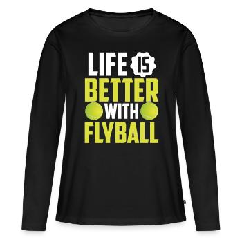 Flyball Canine Sport Agility Parcour Dog - Frauen Premium Bio Langarmshirt - Schwarz - Vorne - Julia (174cm)