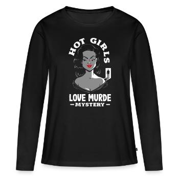 Murder Mystery Dinner, Murder Mystery Dinner - Women's Premium Organic Long Sleeve Shirt - black - Front - Julia (174cm)