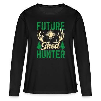 Chasse à l’échelle Chasse au chasseur d’écailles - T-shirt manches longues Premium bio Femme - noir - Devant - Julia (174cm)