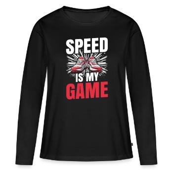 Athlétisme Jeux d’athlétisme - T-shirt manches longues Premium bio Femme - noir - Devant - Julia (174cm)