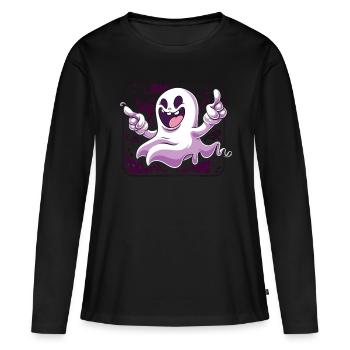 Appât fantôme Paranormal Chasseur de fantômes - T-shirt manches longues Premium bio Femme - noir - Devant - Julia (174cm)
