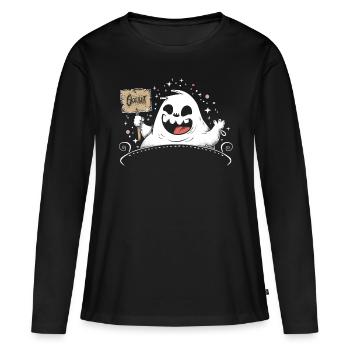 Appât fantôme Paranormal Chasseur de fantômes - T-shirt manches longues Premium bio Femme - noir - Devant - Julia (174cm)