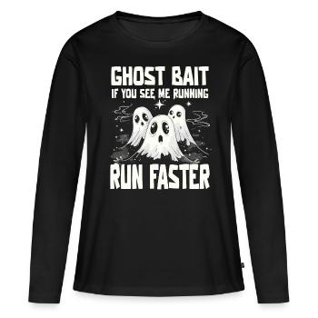 Appât fantôme Paranormal Chasseur de fantômes - T-shirt manches longues Premium bio Femme - noir - Devant - Julia (174cm)