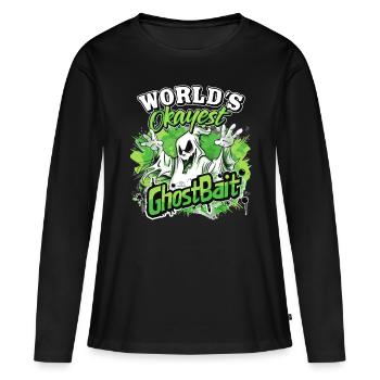 Appât fantôme Paranormal Chasseur de fantômes - T-shirt manches longues Premium bio Femme - noir - Devant - Julia (174cm)