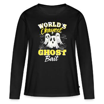 Appât fantôme Paranormal Chasseur de fantômes - T-shirt manches longues Premium bio Femme - noir - Devant - Julia (174cm)