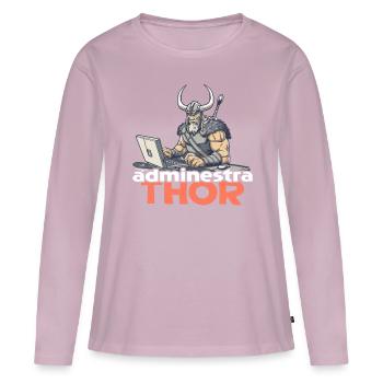 Viking Databaseadministra-thor Nerdy - Frauen Premium Bio Langarmshirt - Altrosa - Vorne - Julia (174cm)