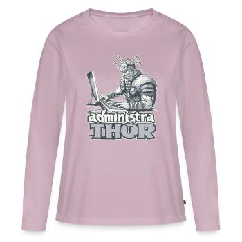 Viking Databaseadministra-thor Nerdy - Frauen Premium Bio Langarmshirt - Altrosa - Vorne - Julia (174cm)