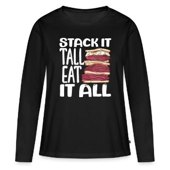 Sandwich Sandwich Snack Célébration - T-shirt manches longues Premium bio Femme - noir - Devant - Julia (174cm)