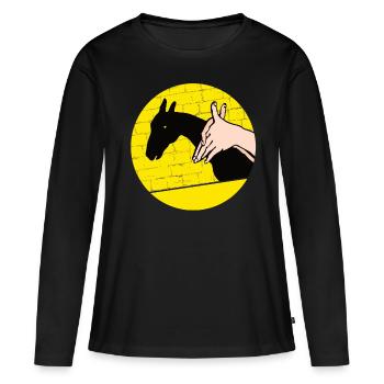 Hand Shadow Puppet Show Puppets - Women's Premium Organic Long Sleeve Shirt - black - Front - Julia (174cm)