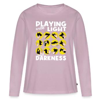 Hand Shadow Puppet Show Puppets - Women's Premium Organic Long Sleeve Shirt - dusky pink - Front - Julia (174cm)