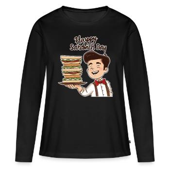 Sandwich Sandwich Snack Célébration - T-shirt manches longues Premium bio Femme - noir - Devant - Julia (174cm)