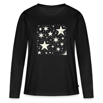 étoiles lumières comète ciel étoile - T-shirt manches longues Premium bio Femme - noir - Devant - Julia (174cm)