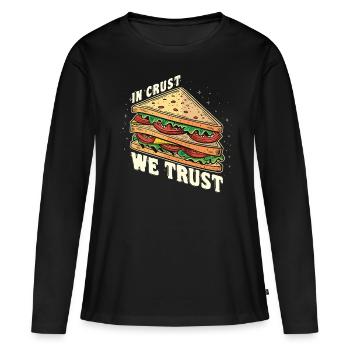 Sandwich Sandwich Snack Célébration - T-shirt manches longues Premium bio Femme - noir - Devant - Julia (174cm)