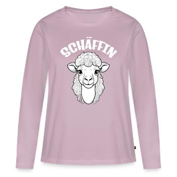 Die Schäffin lustige Chefin Schaf - Frauen Premium Bio Langarmshirt - Altrosa - Vorne - Julia (174cm)