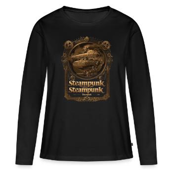 Steam Punk Art Funky Steampunk - Frauen Premium Bio Langarmshirt - Schwarz - Vorne - Julia (174cm)