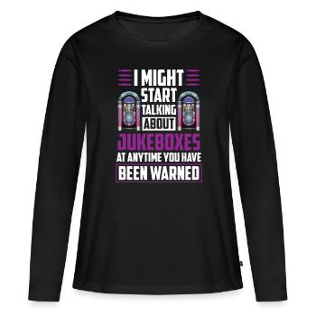 Karaoke Master Juke Box de musique rétro - T-shirt manches longues Premium bio Femme - noir - Devant - Julia (174cm)