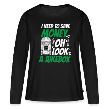 Karaoke Master Juke Box de musique rétro - T-shirt manches longues Premium bio Femme - noir - Devant - Julia (174cm)