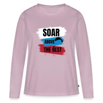 Soar Above the Rest – Paragliding Design - Women's Premium Organic Long Sleeve Shirt - dusky pink - Front - Julia (174cm)