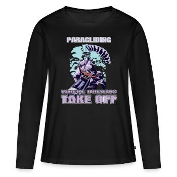 Paragliding: Where Dreams Take Off - Frauen Premium Bio Langarmshirt - Schwarz - Vorne - Julia (174cm)