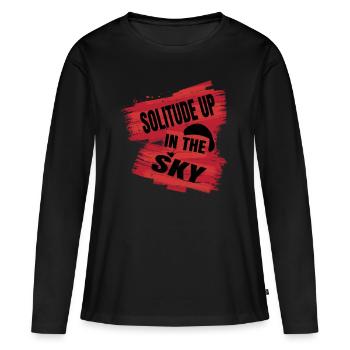 Solitude dans le ciel – Parapente Serenity - T-shirt manches longues Premium bio Femme - noir - Devant - Julia (174cm)