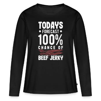 Boeuf Jerky Dealer Costume de Boeuf Jerky - T-shirt manches longues Premium bio Femme - noir - Devant - Julia (174cm)