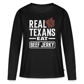 Boeuf Jerky Dealer Costume de Boeuf Jerky - T-shirt manches longues Premium bio Femme - noir - Devant - Julia (174cm)