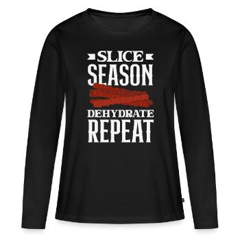 Boeuf Jerky Dealer Costume de Boeuf Jerky - T-shirt manches longues Premium bio Femme - noir - Devant - Julia (174cm)