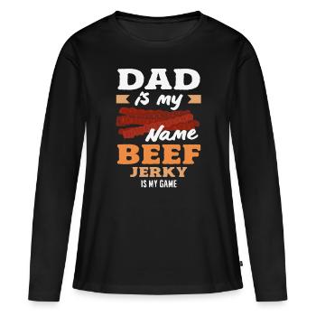Boeuf Jerky Dealer Costume de Boeuf Jerky - T-shirt manches longues Premium bio Femme - noir - Devant - Julia (174cm)