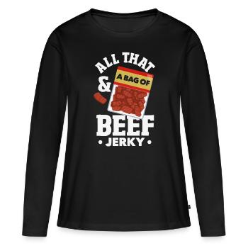 Boeuf Jerky Dealer Costume de Boeuf Jerky - T-shirt manches longues Premium bio Femme - noir - Devant - Julia (174cm)