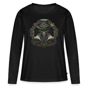 Steampunk Pestilence Plague Doctor - Frauen Premium Bio Langarmshirt - Schwarz - Vorne - Julia (174cm)