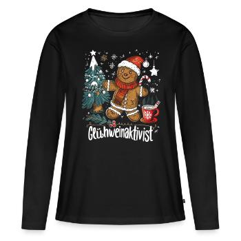 « Activiste du vin chaud » - Vin chaud de Noël - T-shirt manches longues Premium bio Femme - noir - Devant - Julia (174cm)