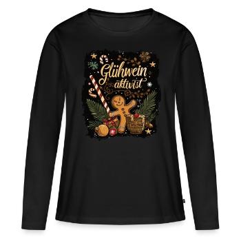 « Activiste du vin chaud » - Vin chaud de Noël - T-shirt manches longues Premium bio Femme - noir - Devant - Julia (174cm)
