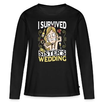Wedding for siblings Wedding party Weddings - Women's Premium Organic Long Sleeve Shirt - black - Front - Julia (174cm)