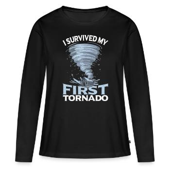 Tornade Tornade Météo Tempête Temps violent - T-shirt manches longues Premium bio Femme - noir - Devant - Julia (174cm)