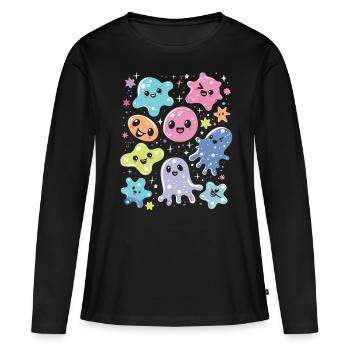 Hand sanitizer Hand washing - Women's Premium Organic Long Sleeve Shirt - black - Front - Julia (174cm)