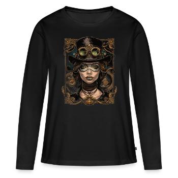 Schöne Frauen Steampunk Liebhaber - Frauen Premium Bio Langarmshirt - Schwarz - Vorne - Julia (174cm)