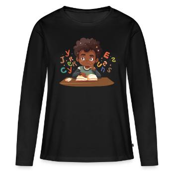 phonemisScience de la conscience phonémique - T-shirt manches longues Premium bio Femme - noir - Devant - Julia (174cm)