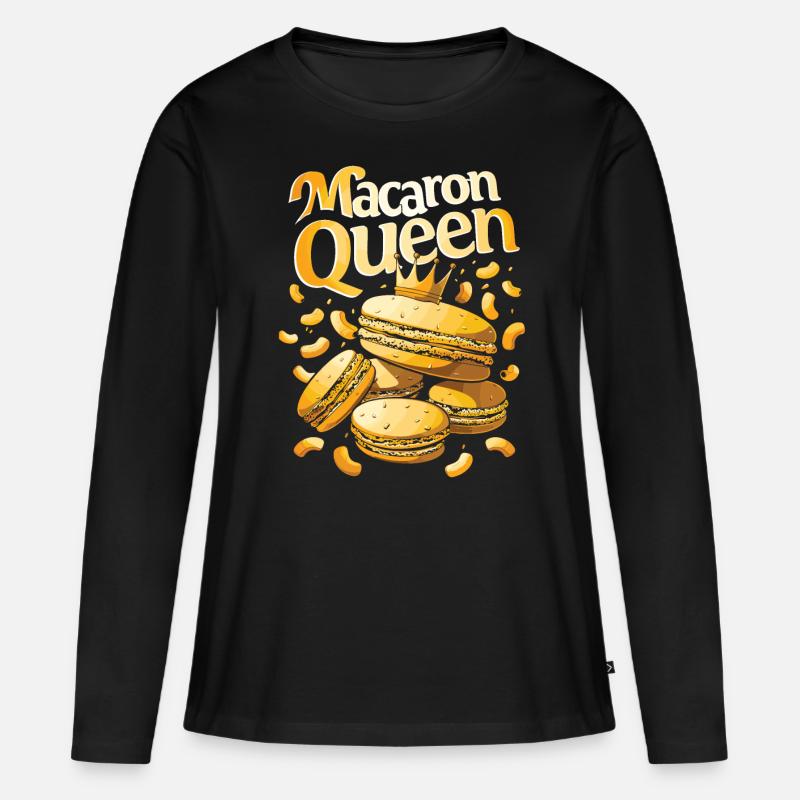 Macaron-liebhaber Macaron Baker - Frauen Premium Bio Langarmshirt - Schwarz