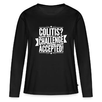Colitis? Challenge Accepted! – Motivierende Design - Frauen Premium Bio Langarmshirt - Schwarz - Vorne - Julia (174cm)