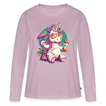 Colorful Refreshing Cocktail Unicorn - Women's Premium Organic Long Sleeve Shirt - dusky pink - Front - Julia (174cm)