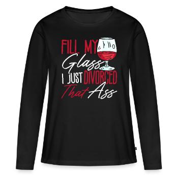 Séparation divorcée Divorce divorcé - T-shirt manches longues Premium bio Femme - noir - Devant - Julia (174cm)