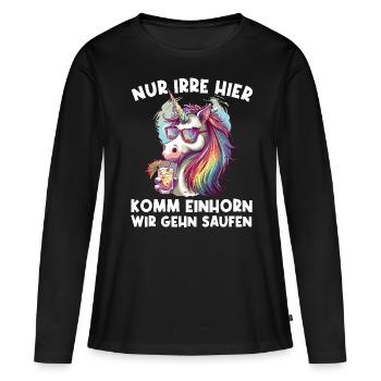 Cocktail rafraîchissant Licorne Dicton - T-shirt manches longues Premium bio Femme - noir - Devant - Julia (174cm)