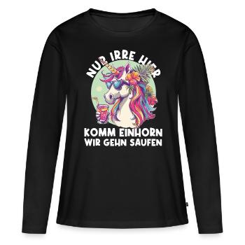 Cocktail rafraîchissant Licorne Dicton - T-shirt manches longues Premium bio Femme - noir - Devant - Julia (174cm)