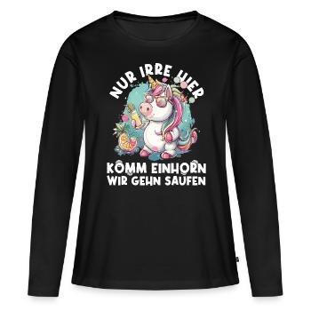 Cocktail rafraîchissant Licorne Dicton - T-shirt manches longues Premium bio Femme - noir - Devant - Julia (174cm)