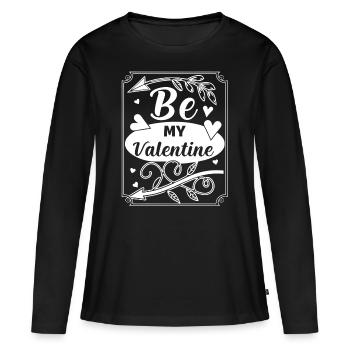 Be my Valentine - Amour - Cadeau - T-shirt manches longues Premium bio Femme - noir - Devant - Julia (174cm)