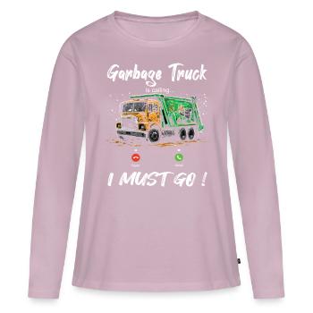 Garbage truck driver for sanitation workers - Women's Premium Organic Long Sleeve Shirt - dusky pink - Front - Julia (174cm)